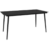 vidaXL Tuintafel 190x90x74 cm staal en glas zwart