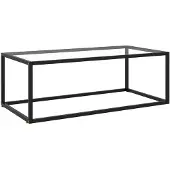 vidaXL Salontafel met gehard glas 100x50x35 cm zwart
