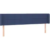 vidaXL Hoofdbord met randen 183x16x78/88 cm stof blauw