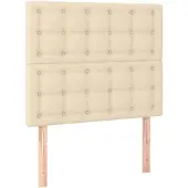 vidaXL Hoofdbord crème 90x5x118/128 cm stof