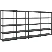 vidaXL Opbergrek 5-laags 340x40x185 cm kunststof zwart
