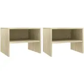 vidaXL Nachtkastjes 2 st 40x30x30 cm bewerkt hout sonoma eikenkleurig