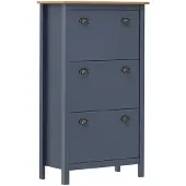 vidaXL Schoenenkast Hill 72x35x124 cm massief grenenhout grijs