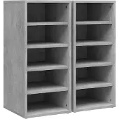 vidaXL Schoenenkasten 2 st 31,5x35x70 cm bewerkt hout betongrijs