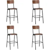 vidaXL Barstoelen 4 st massief multiplex staal