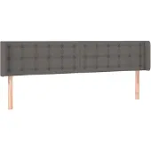 vidaXL Hoofdbord met randen 183x16x78/88 cm kunstleer grijs