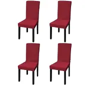 vidaXL Stoelhoezen 4 st stretch recht bordeaux