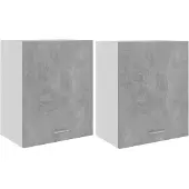 vidaXL Bovenkasten 2 st Lyon 50x31x60 cm bewerkt hout betongrijs