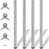 vidaXL Tafelpoten in hoogte verstelbaar chroom 870 mm 4 st