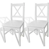 vidaXL Eetkamerstoelen hout wit 2 st online kopen