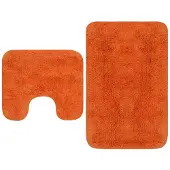 vidaXL Badmattenset stof oranje 2-delig