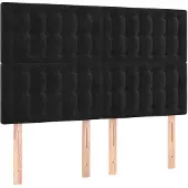 vidaXL Hoofdbord zwart 144x5x118/128 cm fluweel