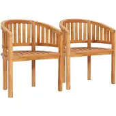 vidaXL Bananenstoelen 2 st massief teakhout