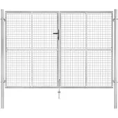 vidaXL Poort 306x225 cm gegalvaniseerd staal zilverkleurig