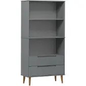 vidaXL Boekenkast MOLDE 85x35x170,5 cm massief grenenhout grijs