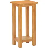 vidaXL Bijzettafel 27x24x55 cm massief eikenhout