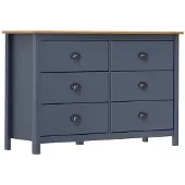 vidaXL Dressoir Hill 125x40x80 cm massief grenenhout grijs