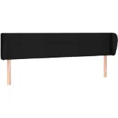 vidaXL Hoofdbord met randen 163x23x78/88 cm stof zwart
