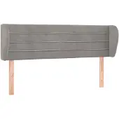 vidaXL Hoofdbord met randen 147x23x78/88 cm fluweel lichtgrijs
