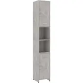vidaXL Badkamerkast 30x30x183,5 cm bewerkt hout betongrijs
