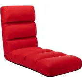 vidaXL Vloerstoel inklapbaar kunstleer rood