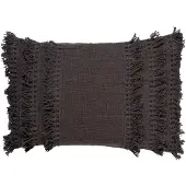 Dutch decor - FARA - Kussenhoes 40x60 cm - 100% katoen - met franjes - Charcoal Gray - antraciet