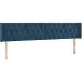 vidaXL Hoofdbord met randen 203x16x78/88 cm fluweel donkerblauw