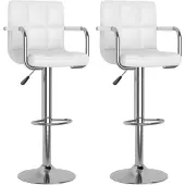 vidaXL Barstoelen 2 st kunstleer wit
