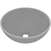 vidaXL Lavabo rond de luxe de salle Gris clair mat 32,5x14cm Céramique146971