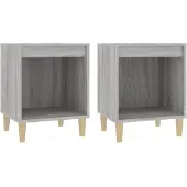 vidaXL Nachtkastjes 2 st 40x35x50 cm grijs sonoma eikenkleurig
