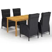 vidaXL 5-delige tuinset, zwart