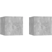 vidaXL Tv-wandmeubelen 2 st 30,5x30x30 cm betongrijs
