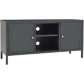 vidaXL Tv-meubel 105x35x52 cm staal en glas antracietkleurig