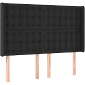 vidaXL Hoofdbord met randen 147x16x118/128 cm kunstleer zwart
