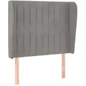 vidaXL Hoofdbord met randen 93x23x118/128 cm fluweel lichtgrijs