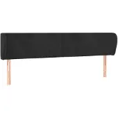 vidaXL Hoofdbord met randen 163x23x78/88 cm fluweel zwart