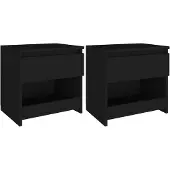 vidaXL nachtkastjes set van 2 - zwart, 40 x 30 x 39 cm