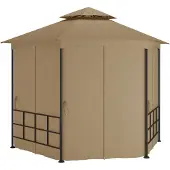 vidaXL Prieel met zijwanden 3,1x2,7 m taupe
