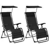 vidaXL Terrasstoelen 2 st inklapbaar textileen zwart