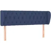 vidaXL Hoofdbord met randen 163x23x78/88 cm stof blauw