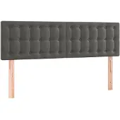 vidaXL Hoofdborden 144x5x78/88 cm fluweel donkergrijs