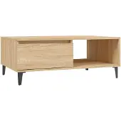 vidaXL Salontafel 90x60x35 cm bewerkt hout sonoma eikenkleurig
