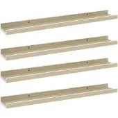 vidaXL Wandschappen 4 st 60x9x3 cm wit en sonoma eikenkleurig