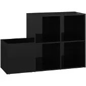vidaXL Opbergkast 105x35,5x70 cm bewerkt hout hoogglans zwart