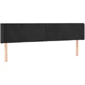 vidaXL Hoofdbord met randen 203x16x78/88 cm fluweel zwart