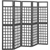 vidaXL Kamerscherm/trellis met 5 panelen 201,5x180 cm vurenhout zwart