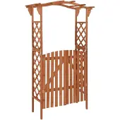 vidaXL Pergola met poort 116x40x204 cm massief vurenhout
