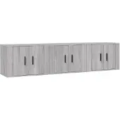 vidaXL Tv-wandmeubels 3 st 57x34,5x40 cm grijs sonoma eikenkleurig