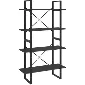 vidaXL Boekenkast met 4 schappen 80x30x140 cm bewerkt hout grijs