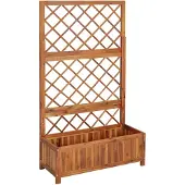 vidaXL Plantenbak verhoogd met latwerk 85x38x150 cm massief acaciahout